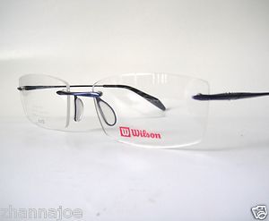  Tennis Golf Eyeglasses Spectacles Rimless Frames Mens Blue New