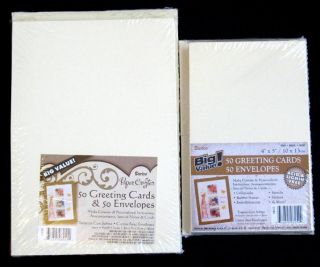 100 Blank Greeting Cards Envelopes Cardmaking Ivory Combo 4x5 5x7