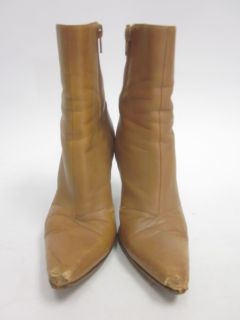 Gina Camel Leather Pointed Toe Ankle Boots Sz 3 5 5 5