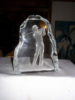 Golf Player in Glass Statue