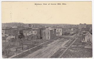 Grover Hill Ohio Birds Eye View 1912 Postcard