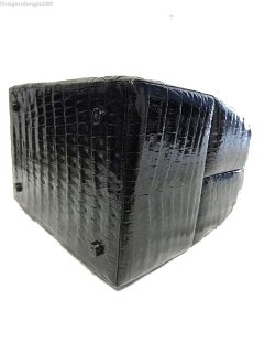 NWT$2850 Nancy Gonzalez Crocodile RARE LG Black Box Tote Bag Handbag