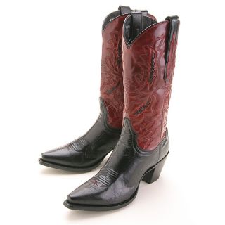 Dan Post Robin Cowboy Leather 12 Ladies Boot Black Red