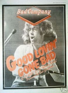 Bad Company Paul Rodgers Good Lovin Poster Size Advert