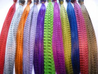 Grizzly FEATHER Hair EXTENSION 22 Long SYNTHETIC FEATHERS 100 BEADS