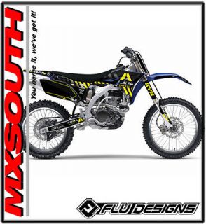 FluDesigns Arma Team Graphic Kit Black Background Yamaha YZ85 2002