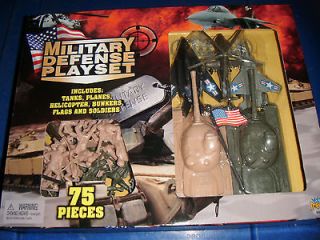 75 piece Toy Plastic Army Men Set,includes tanks, jet planes
