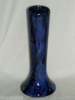 Vintage Brush McCoy Tall Blue Black Onyx Vase   Nice mottling of