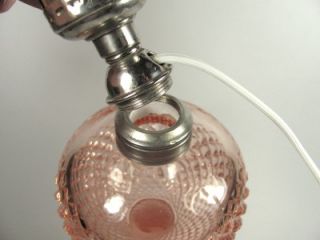 Westmoreland Pink English Hobnail Electrified Oil Lamp Depression
