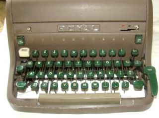 Royal Aristocrat HH Vintage Brown Typewriter Green Keys 1950s Antique