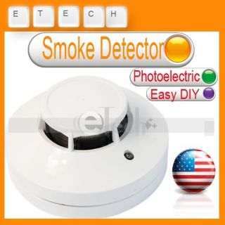 Wired LED Fire Alarm Alert Photoelectric Smoke Detector Home Security
