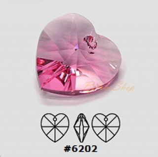  AB 6pcs Crystal Pendants Heart 10mm 6202 Use Swarovski Elements