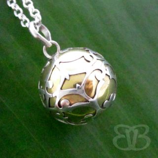 Solid 925 Sterling Silver Harmony Ball Pendant Medium Chime Bell Charm