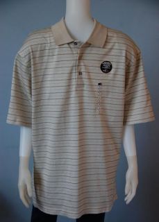 Grand Slam Mens Checkered Stripe Polo Golf T Shirt Casual Tee Cotton