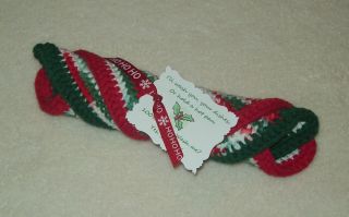  Washcloths Dishcloths Hot Pads w Poem Christmas Red Green Whit