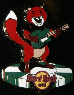Hard Rock Cafe Foxwoods Fox Guitar Player Chip Pin