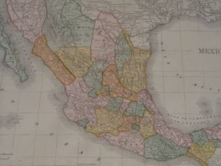 Rare 1885 HH Hardesty Copper Plate Folio Map MEXICO