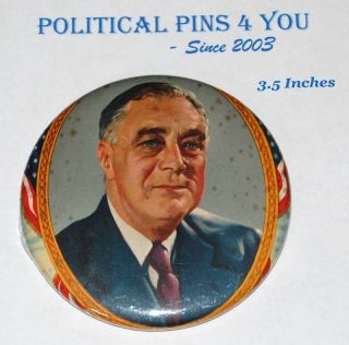  Pin Pinback Button Political Franklin Roosevelt FDR