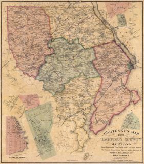 Harford County Maryland Landowner Map 1878