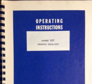 UREI Model 537 Graphic Equalizer Operating Instructions