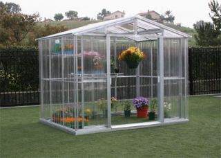 DuraMax Greenhouse 8 x 8 Polycarbonate Greenhouse   Steel Frame Green