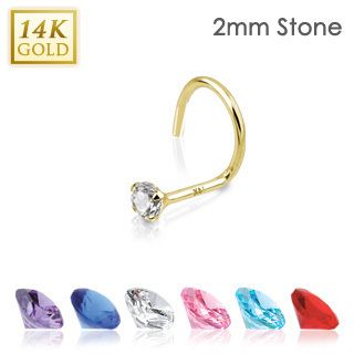 14k Solid Gold Nose Screw Studs Rings Piercing Jewelry