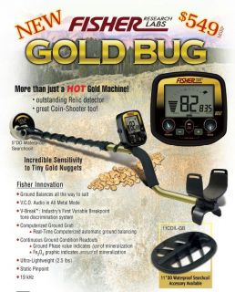 549 Fisher Gold Bug Metal Detector with 5 inch DD Waterproof Search