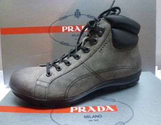 New Prada Boots Gray Mountain Look 4T1846 Rubber Sole Sport and