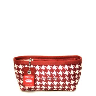 Harveys Seatbelt Bags Red Houndstooth SMALL Makeup Cosmetic Case Rare