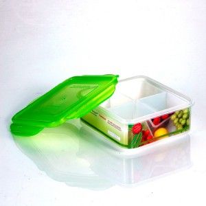 Kinetic Go Green Square Plastic Divided Food Container