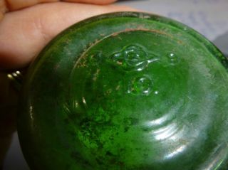 Beautiful Vintage Forest Green Glass Jar or Bottle