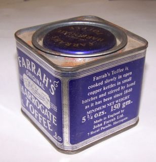 Vintage FARRAHS Harrogate Toffee Candy Tin