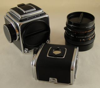 Hasselblad 500CM 500C/M Chrome Camera Set 80mm CF T* Lens A12 EXC++