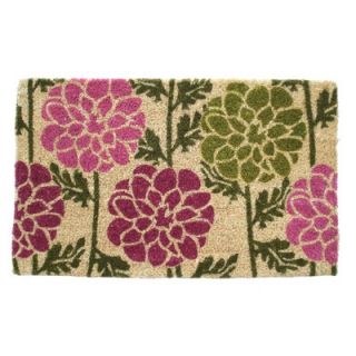 Imports Unlimited Mid Thickness Coir Dahlias Doormat