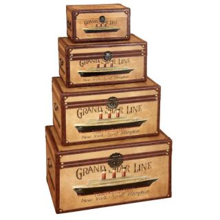 OIA Willow and Wood Storage Trunk in Honey (Set of 3)
