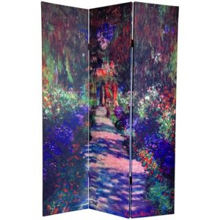 Oriental Furniture 6 Feet Tall Double Sided Works of Monet Canvas Room