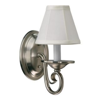 Motiv Frame One Light Wall Sconce with Fabric Shade in Satin Nickel