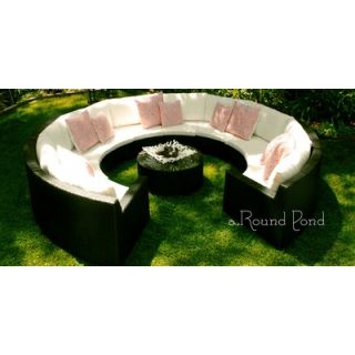 Caluco Round Pond 11 Piece Sectional Seating Group with Cushions