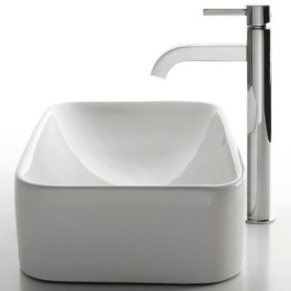 Kraus Ceramic 5 x 11.5 Rectangular Sink in White with Ramus Single