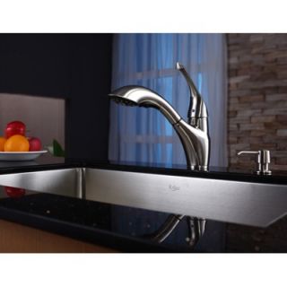  Single Bowl Kitchen Sink with 11 Faucet and Soap Dispenser in Chrome