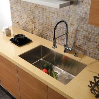 Vigo 30 x 19 Undermount Single Bowl Kitchen Sink with Faucet and