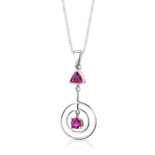  Sterling Silver Multishape Ruby Pendant Earrings and 18 Necklace Set