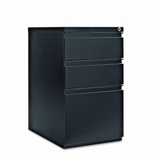 Three Drawer Mobile Ped File w/Full Length Pull, 15w x23d, Black