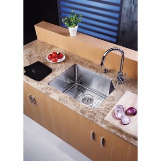 Kraus 23 Undermount Single Bowl Kitchen Sink with 15 x 7 Faucet and