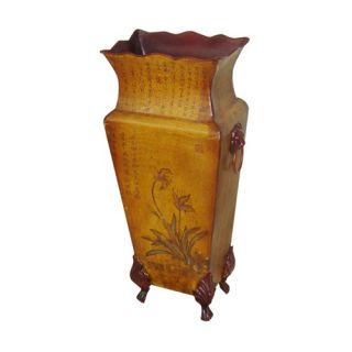 21 Double Flower Vase in Golden Antique