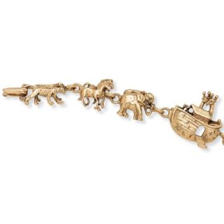 Palm Beach Jewelry 7.25 Gold Plated Noahs Ark Bracelet