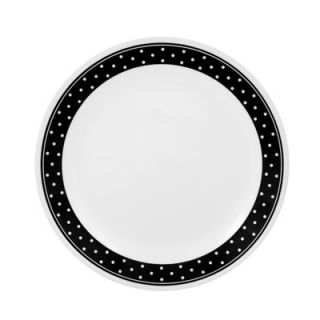  Livingware Brilliant Black Dots 10.25 Dinner Plate in Black