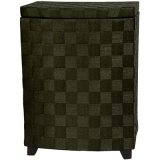 Oriental Furniture 27 Natural Fiber Laundry Hamper in Black   JH09