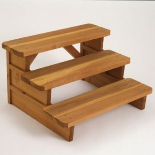 Accessories 36 Redwood Three Tier Square End Steps
