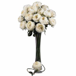 NearlyNatural 31 Large Rose Stem in White (Set